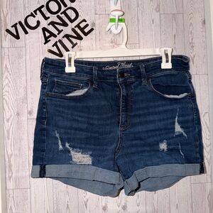 Universal Thread Distressed Dark Blue Jean Shorts